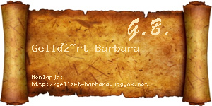 Gellért Barbara névjegykártya